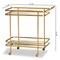Baxton Studio Destin Modern Glam Brushed Gold Finished Metal and Mirrored Glass 2-Tier Mobile Wine Bar Cart 181-11196-Zoro - alternate 3